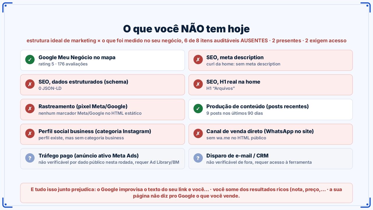 Página de diagnóstico do Raio-X Rivok Expert